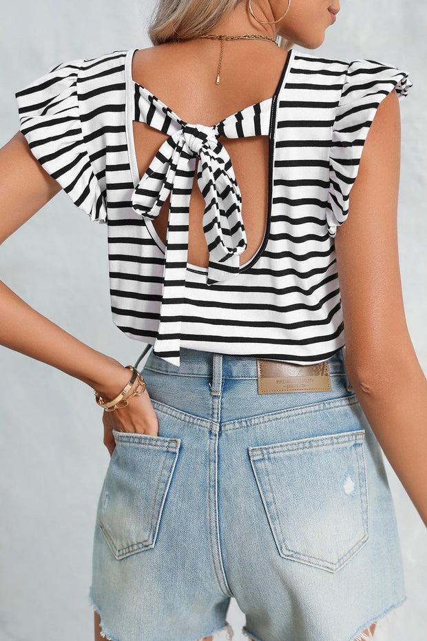 Cosmo Striped Backless Top | S-XL