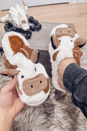 Cow Plush Lined Slippers