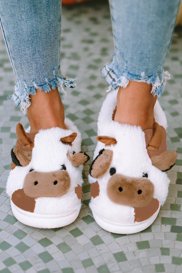 Cow Plush Lined Slippers