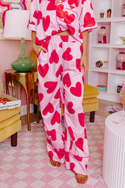 Valentine Heart Short Sleeve Shirt Pajama Set