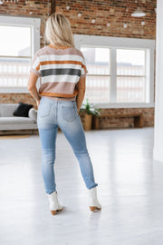 Delta Striped Short Sleeve Sweater | S-XL