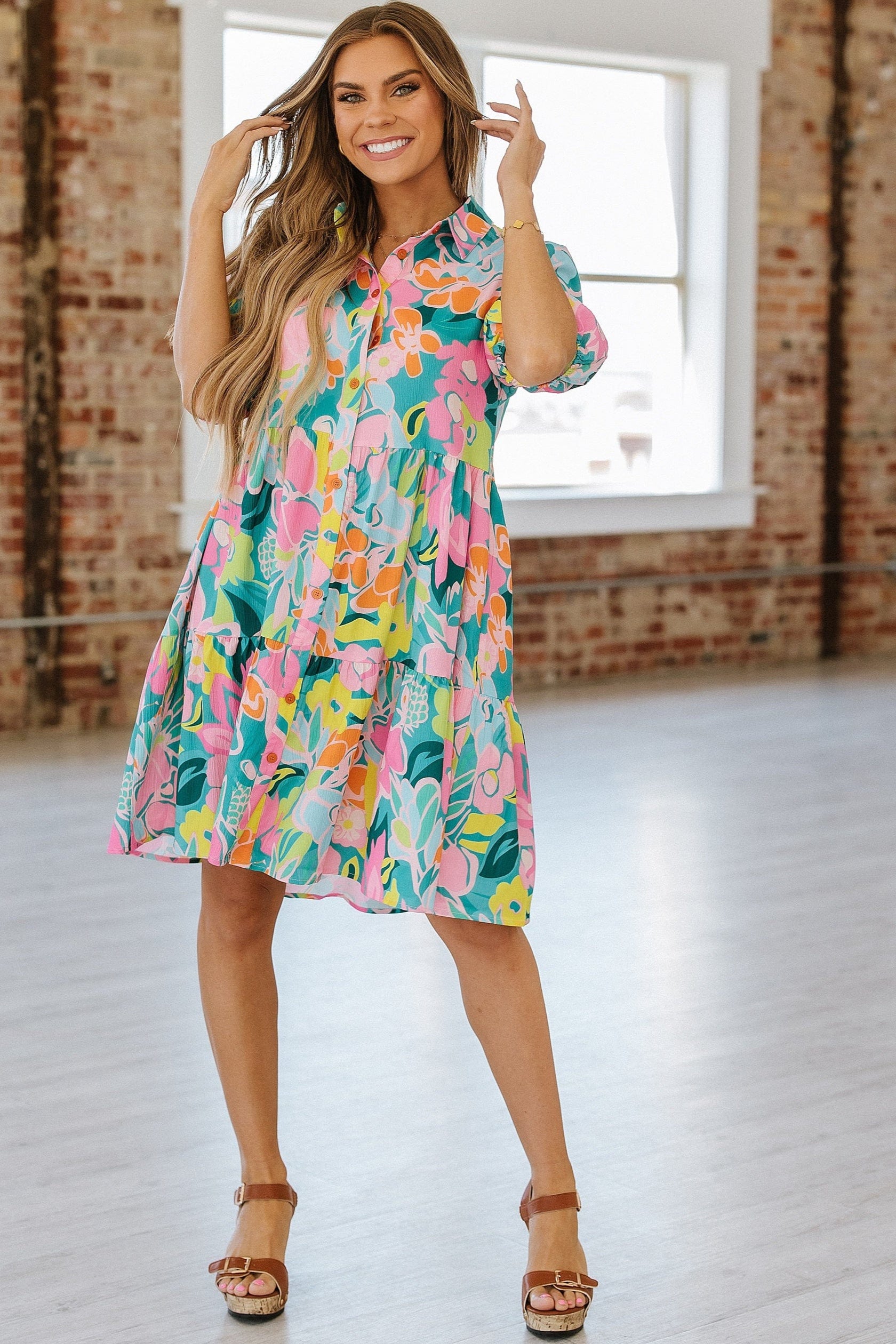 Dotty Floral Babydoll Dress | DROPSHIP