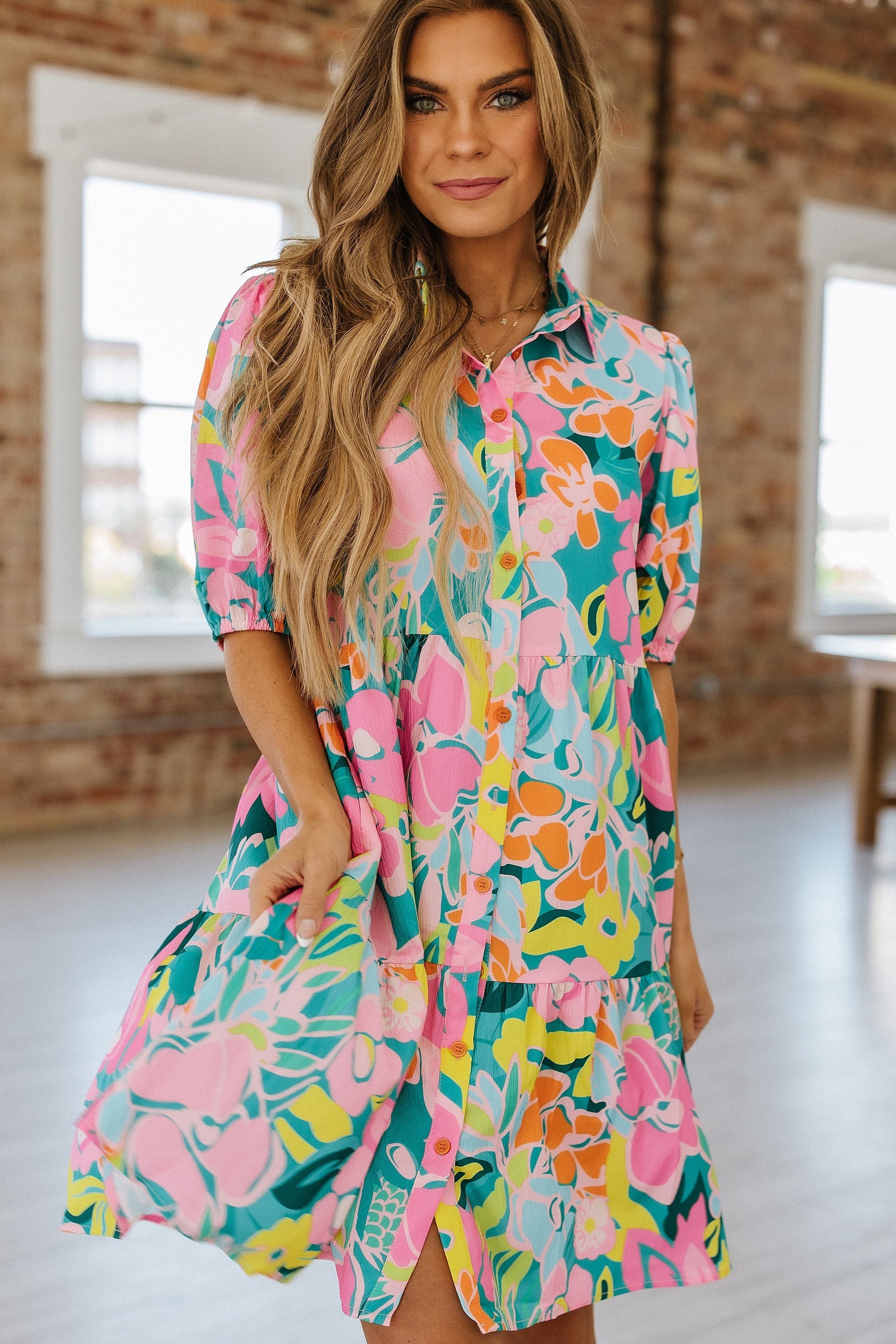 Dotty Floral Babydoll Dress | DROPSHIP