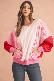 Kaleb Striped Patchwork Sweatshirt | S-XL | PRE ORDER