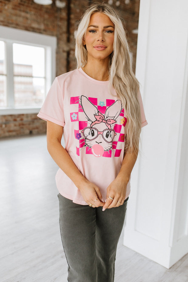 Easter Rabbit Checkered Top | S-2XL