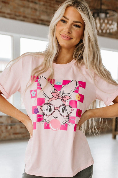 Easter Rabbit Checkered Top | S-XL