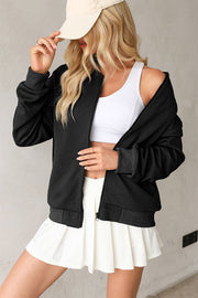 Misty Textured Zip Up Jacket