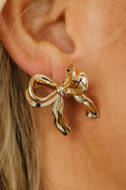 Elegant Ribbon Bow Earrings