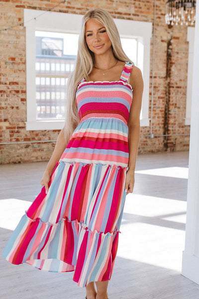 Eli Stripe Long Dress | S-XL