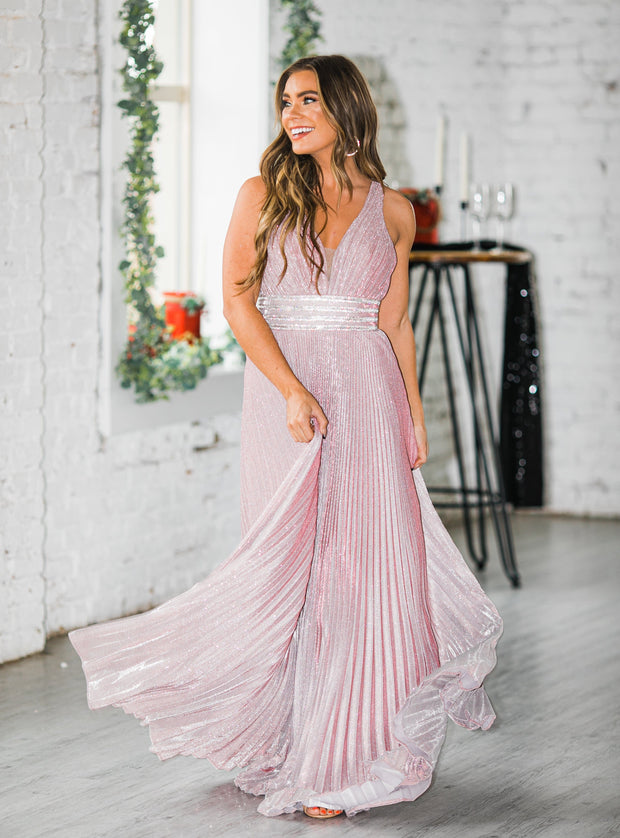 SALE - Eliana Pleated Gown