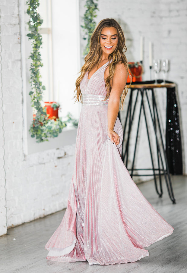 SALE - Eliana Pleated Gown