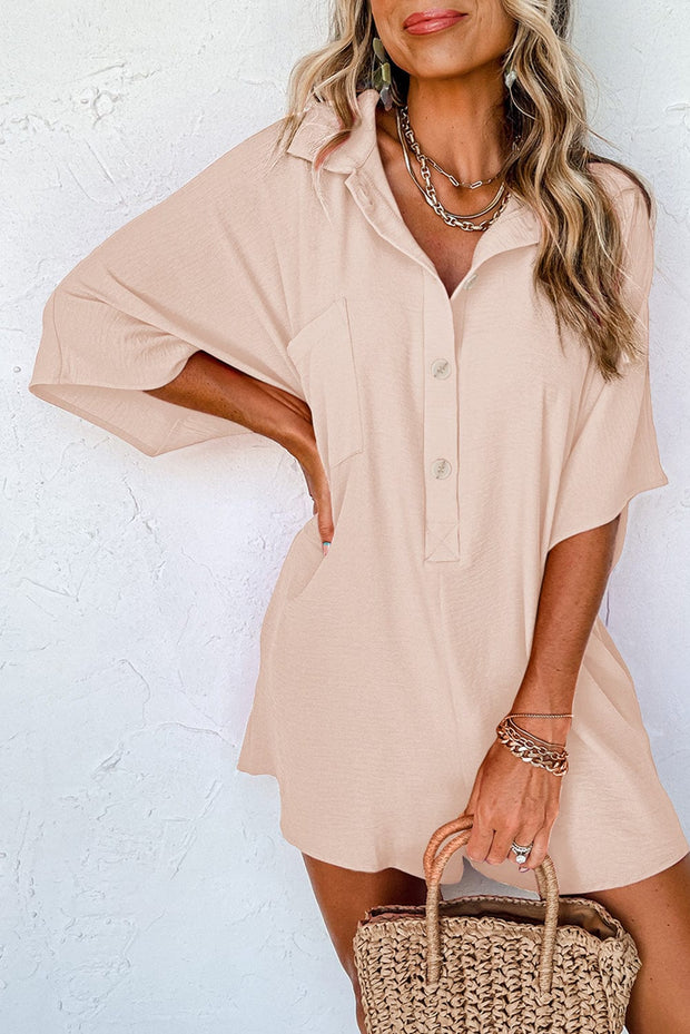 Elle Half Button Loose Romper | S-2XL