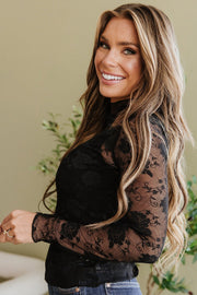 Elsinore Lace Mock Neck Top | DROPSHIP