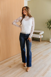 Elsinore Lace Mock Neck Top