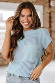 Ember Checkered Short Sleeve Sweater