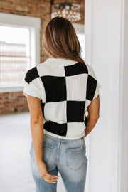 Ember Checkered Short Sleeve Sweater
