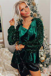 Emery Velvet Sequin Blouse