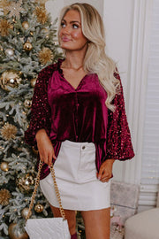 Emery Velvet Sequin Blouse