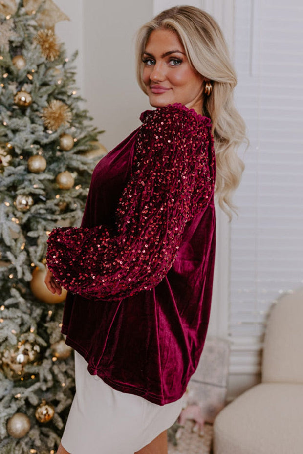 Emery Velvet Sequin Blouse