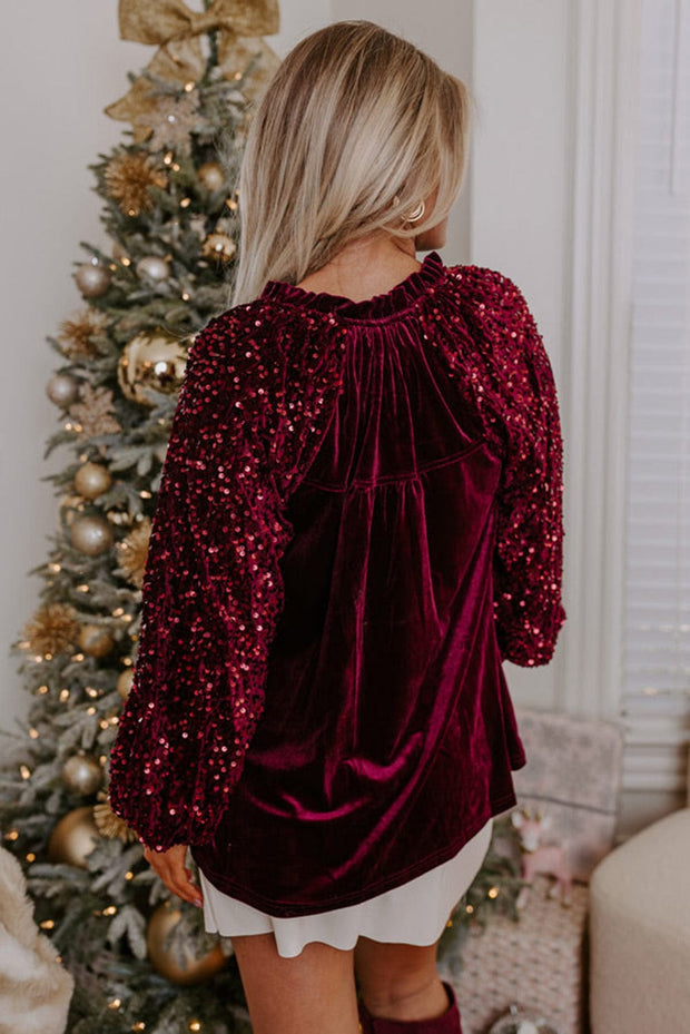 Emery Velvet Sequin Blouse