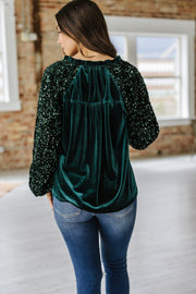 SALE - Emery Velvet Sequin Blouse | Size Small