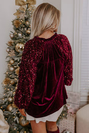 Emery Velvet Sequin Blouse | S-XL