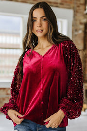 Emery Velvet Sequin Blouse | S-XL