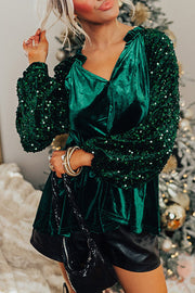 Emery Velvet Sequin Blouse