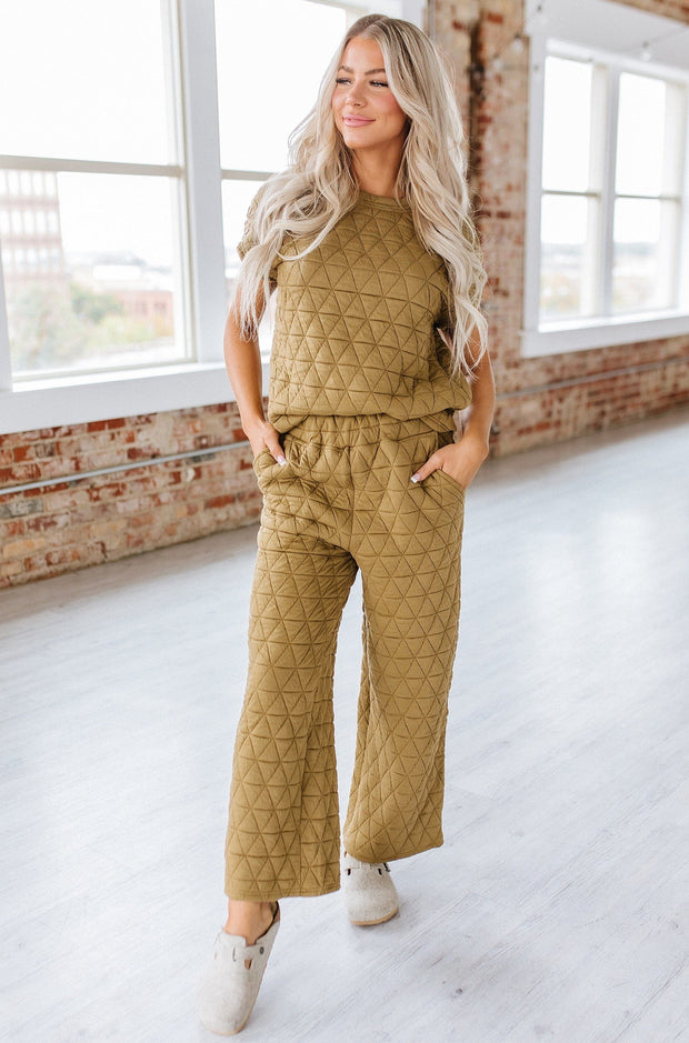 Emory Quilted Wide Leg Pants Set | S-XL