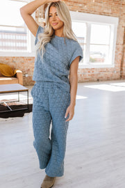 Emory Quilted Wide Leg Pants Set | S-XL