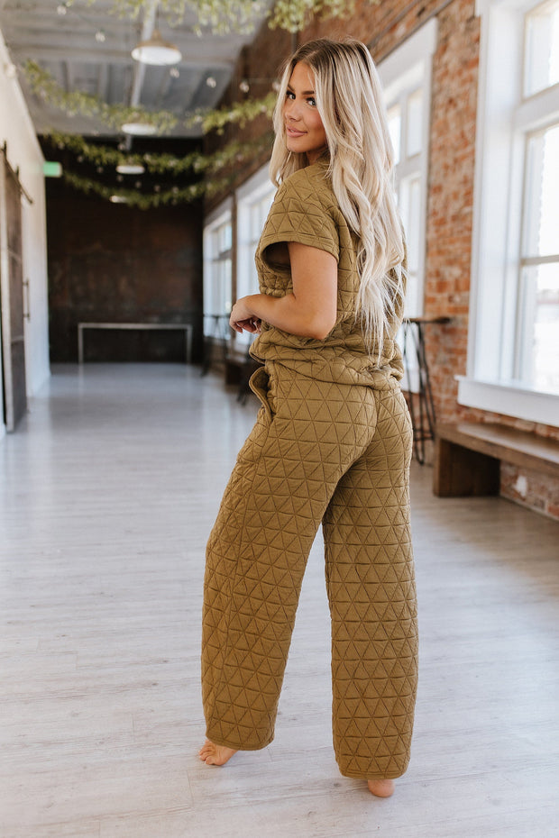 Emory Quilted Wide Leg Pants Set | S-XL