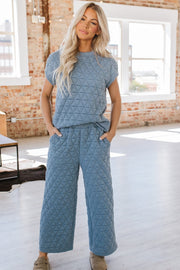 Emory Quilted Wide Leg Pants Set | S-XL