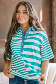 SALE - Esme Striped Collared Top
