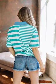 SALE - Esme Striped Collared Top
