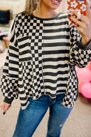 Evan Checkered Striped Sweater | PRE ORDER