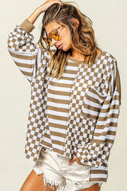 Evan Checkered Striped Sweater | PRE ORDER