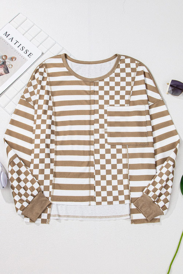 Evan Checkered Striped Sweater | PRE ORDER