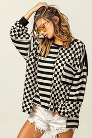 Evan Checkered Striped Sweater | PRE ORDER