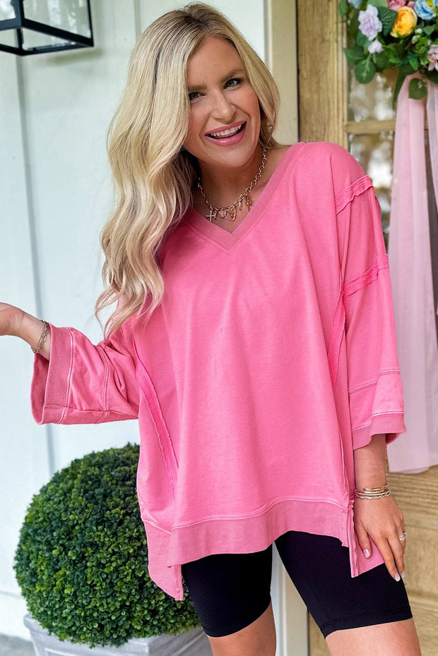 Everett V-Neck 3/4 Sleeve Tunic | S-XL