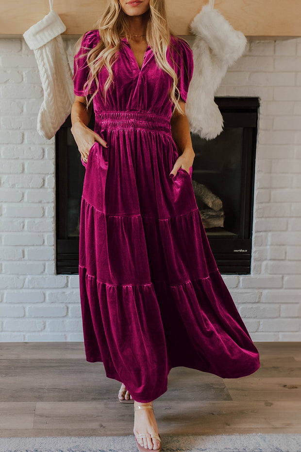 Gracie Velvet Tiered Maxi Dress | S-XL | PRE ORDER