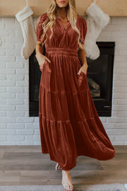 Gracie Velvet Tiered Maxi Dress | S-XL | PRE ORDER