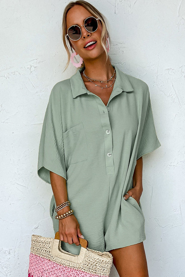 SALE - Elle Half Button Loose Romper | Size Small