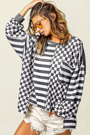 Evan Checkered Striped Top | S-XL | PRE ORDER