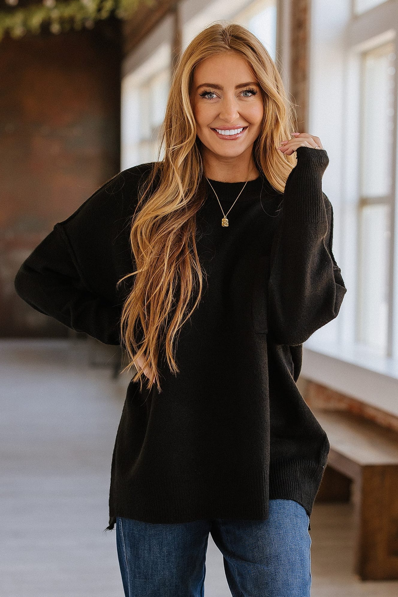 Ferra Oversized Raw Seam Sweater