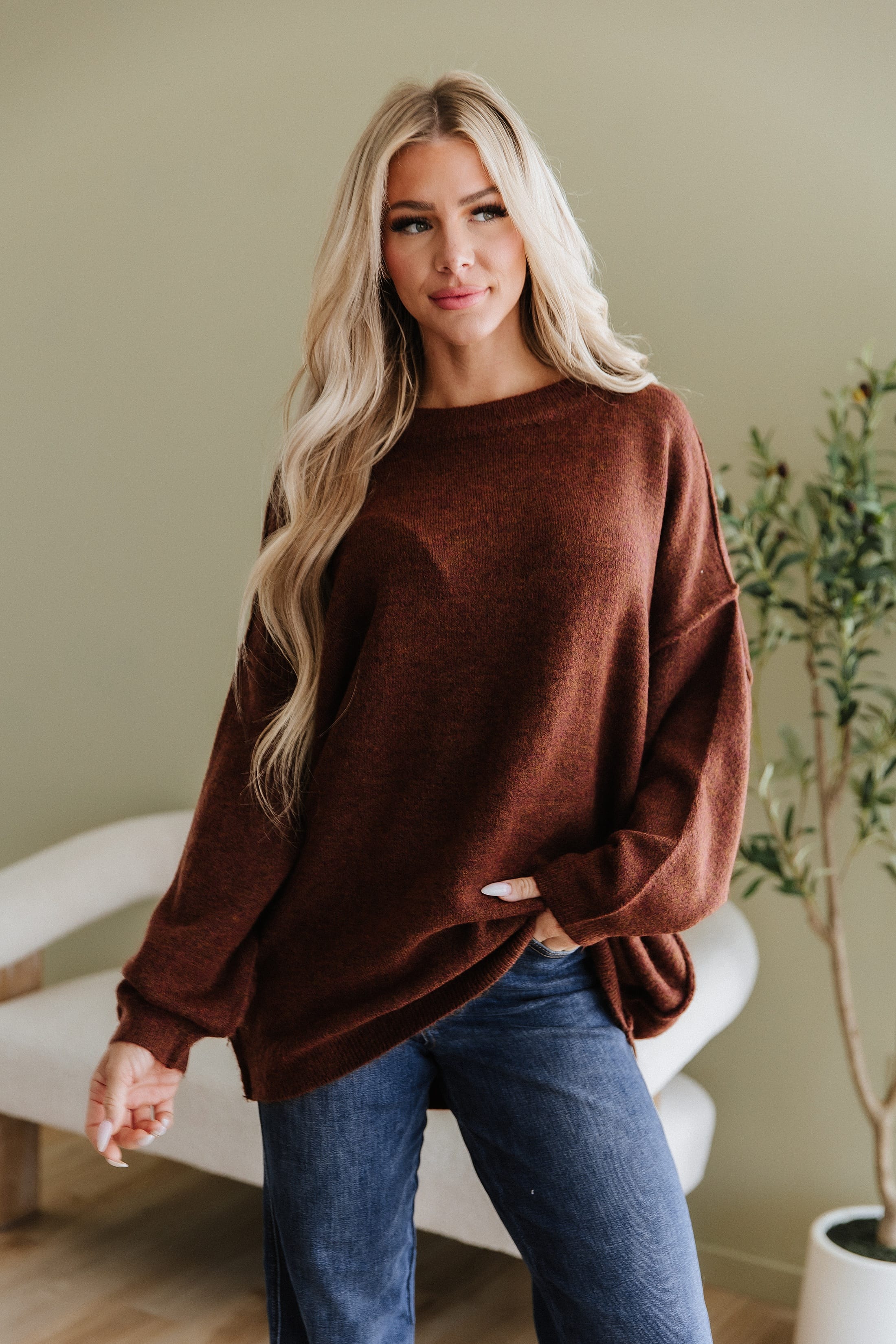 Ferra Oversized Raw Seam Sweater
