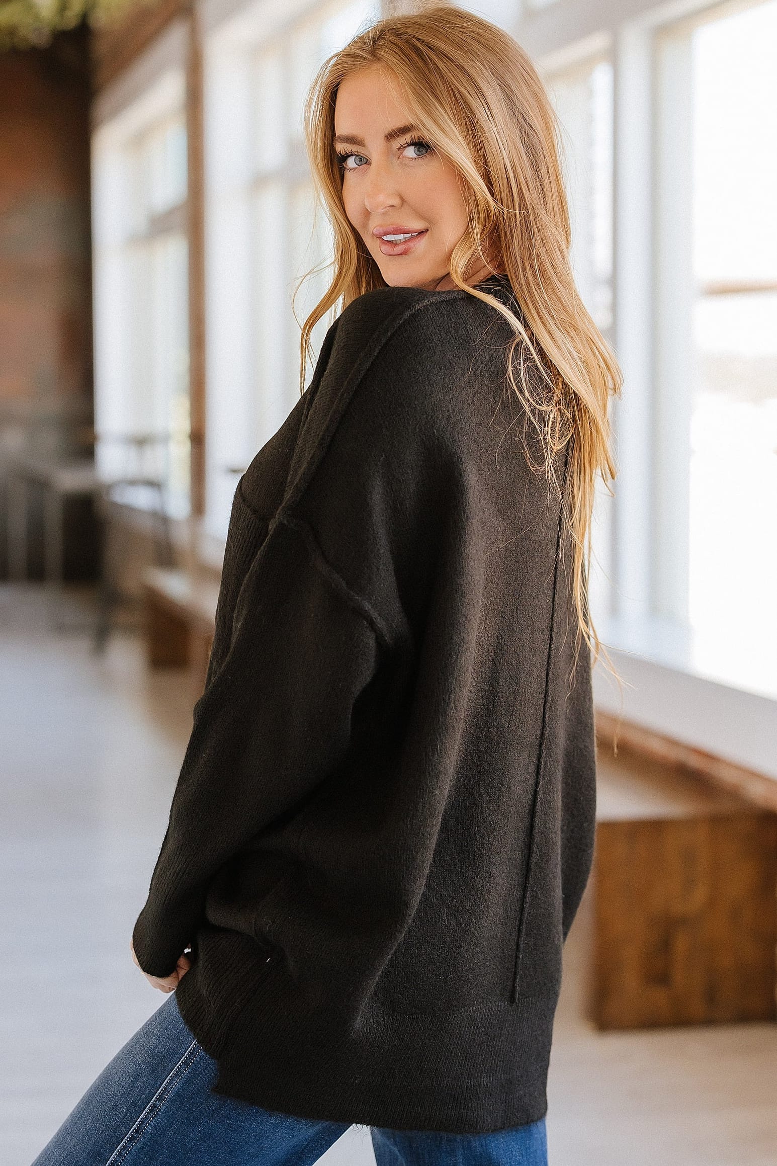 Ferra Oversized Raw Seam Sweater