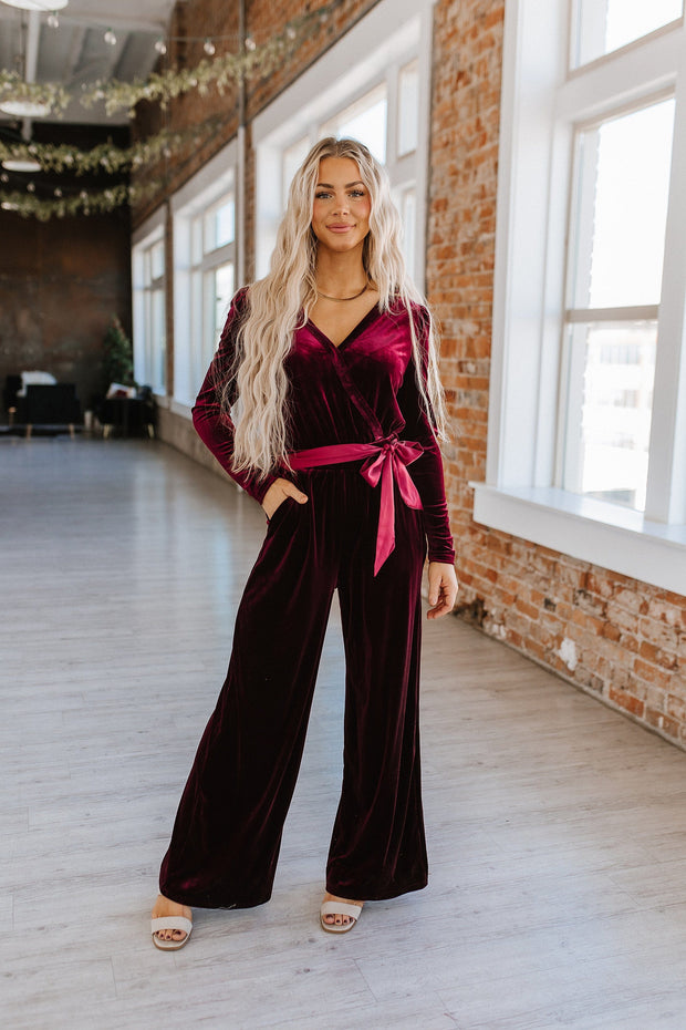 Finn Velvet Wide Leg Jumpsuit | S-XL