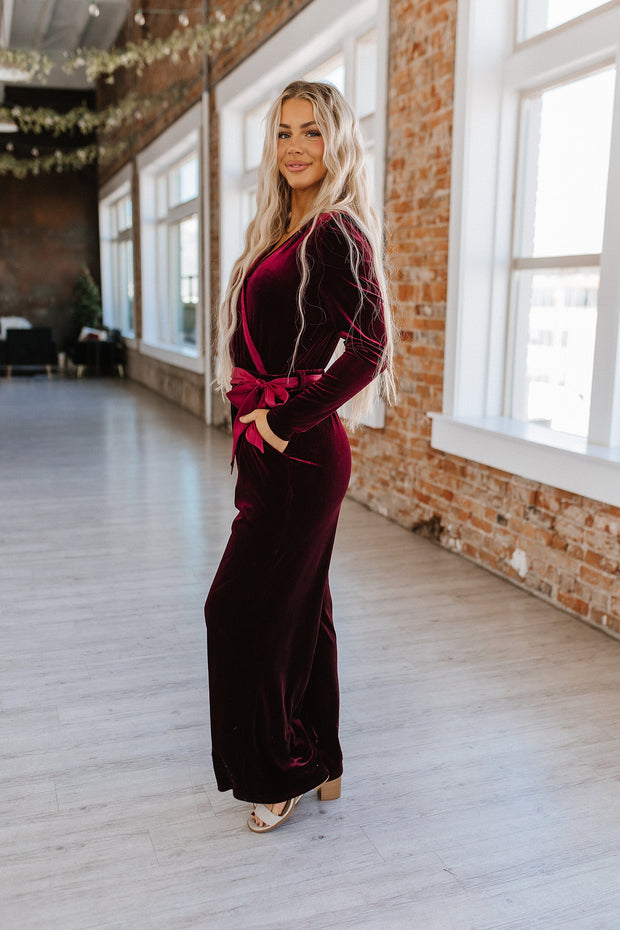 Finn Velvet Wide Leg Jumpsuit | S-XL