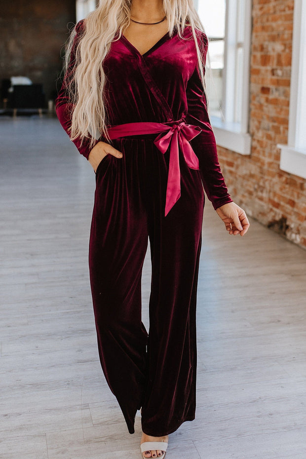 Finn Velvet Wide Leg Jumpsuit | S-XL