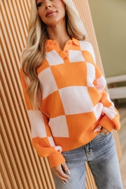 Fiora Checkered Collared Sweater | DROPSHIP